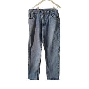 Wrangler Men's Size 38x34  Relaxed Fit Stone Washed Blue Jeans